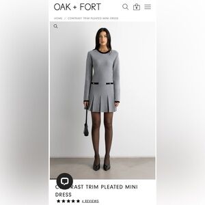 OAK + FORT Gray and Black Long Sleeve Dress